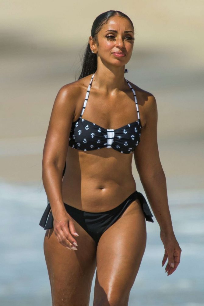 Mya Harrison in Bikini on the beach in Barbados