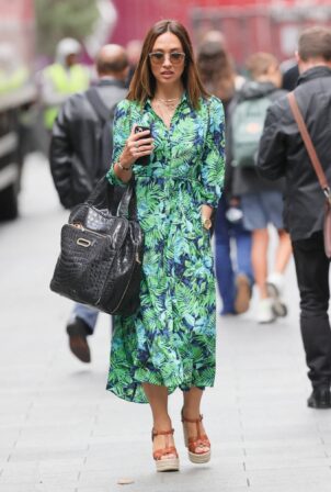 Myleene Klass - In a floral green dress at Smooth Radio in London