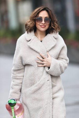 Myleene Klass - In fleece coat out in London