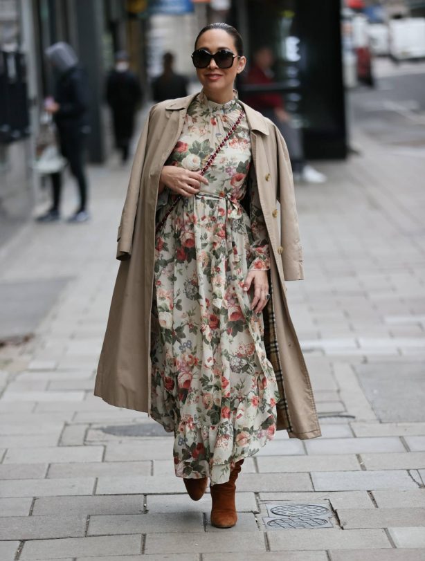 Myleene Klass - In floral dress at Smooth radio in London