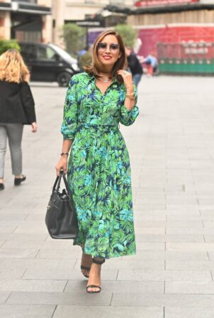 Myleene Klass - In green dress seen at Global Radio in London