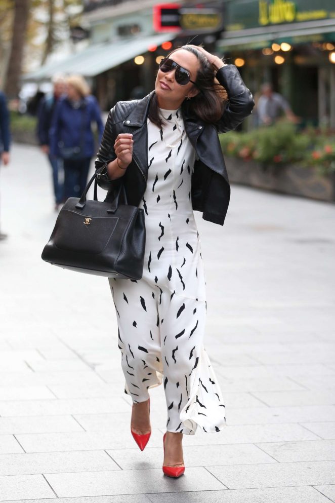 Myleene Klass in Long Dress - Out in London