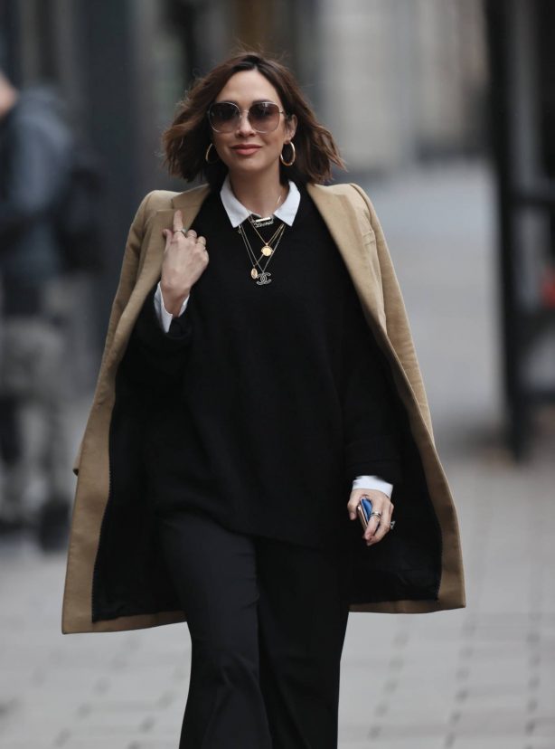 Myleene Klass - Looking chic in black in London