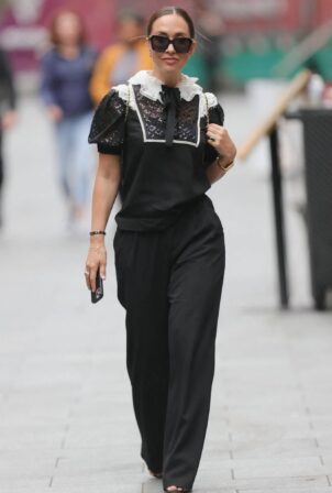 Myleene Klass - Out in a monochrome top and black pants in London