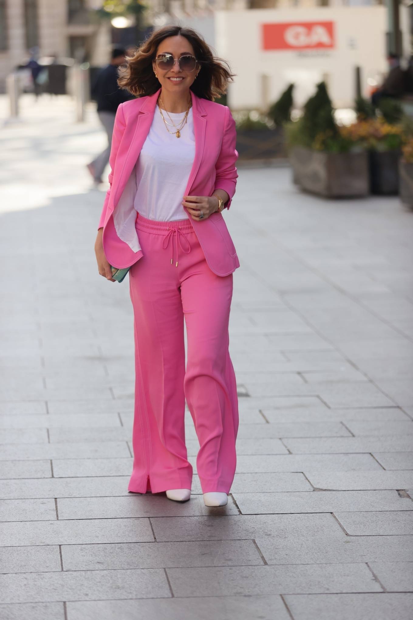 Myleene Klass 2021 : Myleene Klass – Out in pink on her Birthday at Smooth radio in London-08
