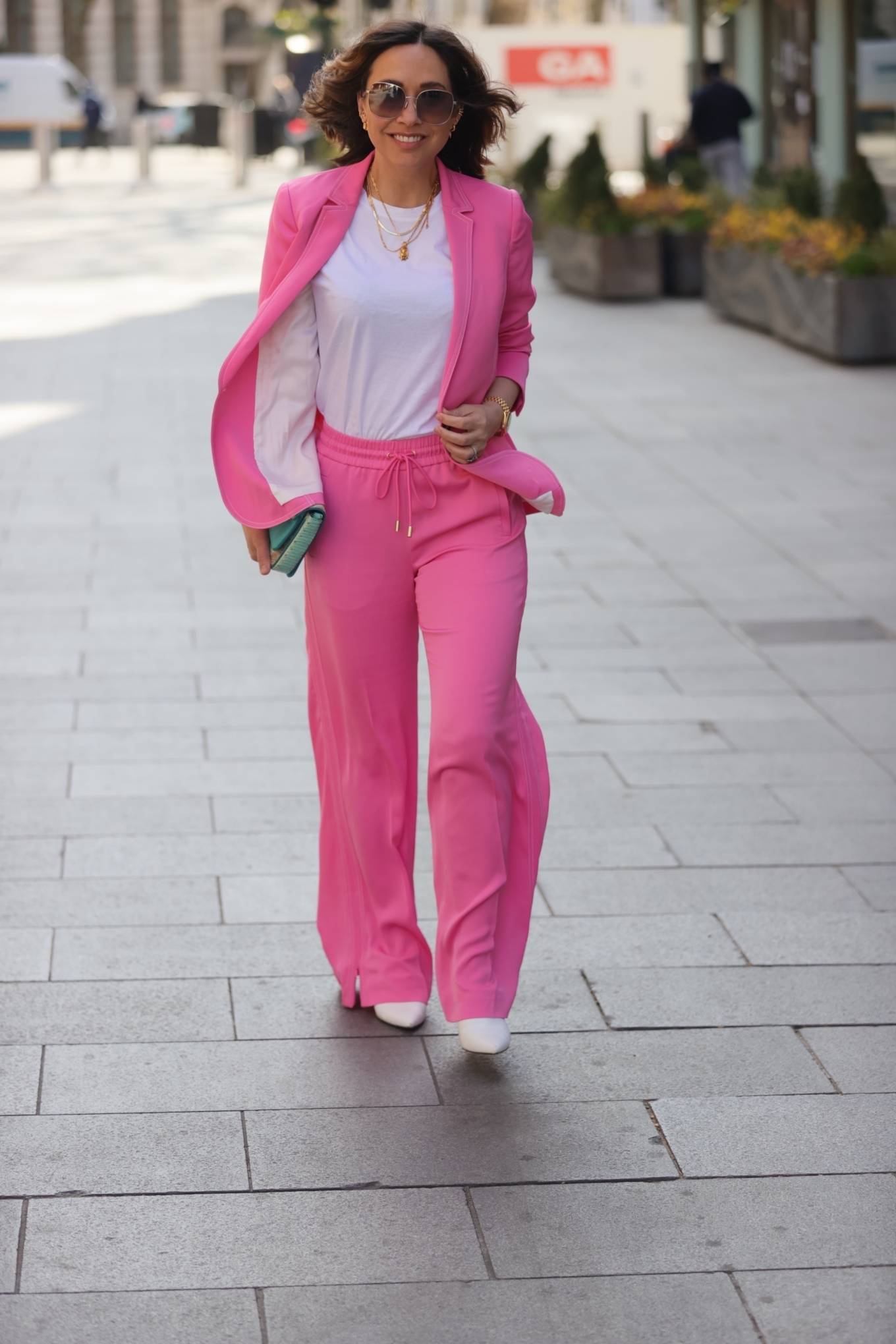 Myleene Klass 2021 : Myleene Klass – Out in pink on her Birthday at Smooth radio in London-10
