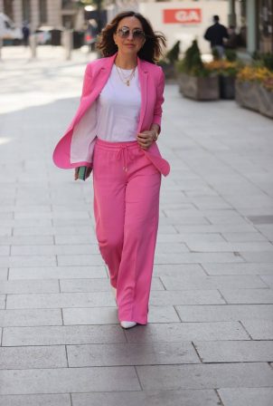Myleene Klass - Out in pink on her Birthday at Smooth radio in London