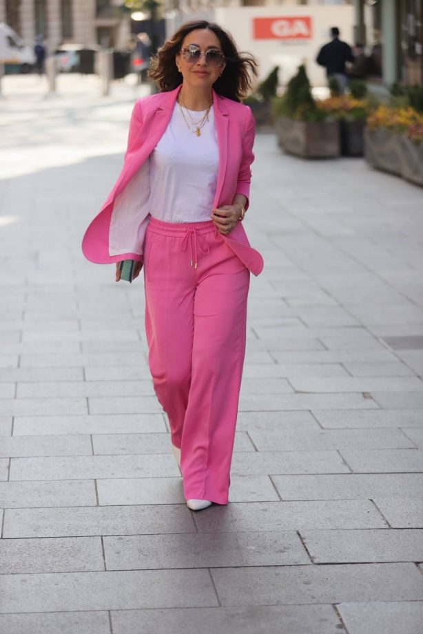 Myleene Klass - Out in pink on her Birthday at Smooth radio in London