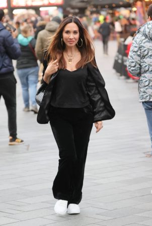 Myleene Klass - Pictured at Smooth radio black trousers and matching jacket in London