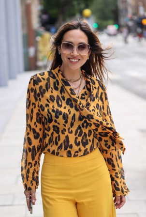 Myleene Klass - Rocks in leopard print blouse in London