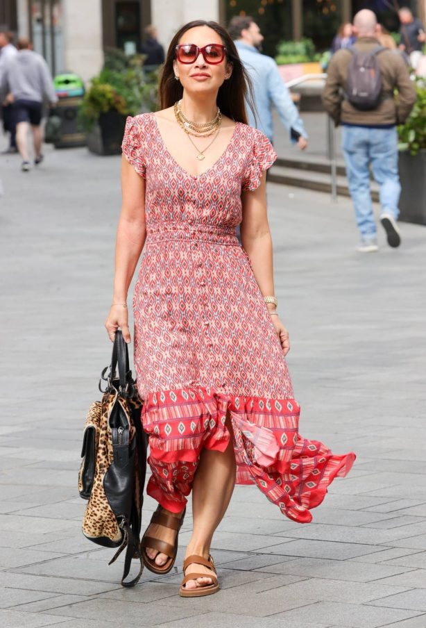 Myleene Klass - Wearing summer dress after Smooth breakfast show in London