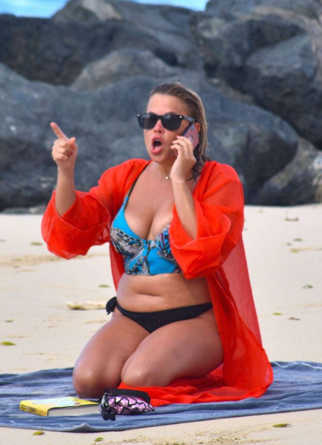 Nadia Essex in Bikini at the beaches in Barbados