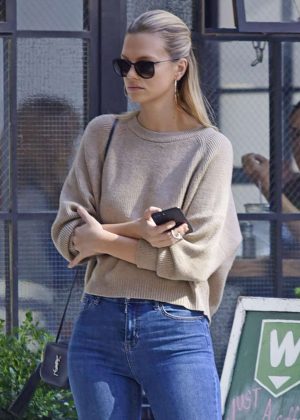 Nadine Leopold in Blue Jeans out in New York