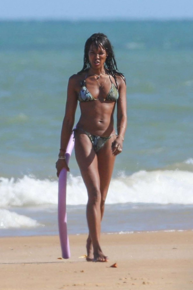 Naomi Campbell in Bikini on Vacationing in Trancoso