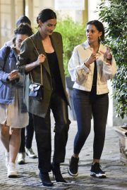 Naomi Scott and Lily Aldridge - Going to a restaurant in Rome