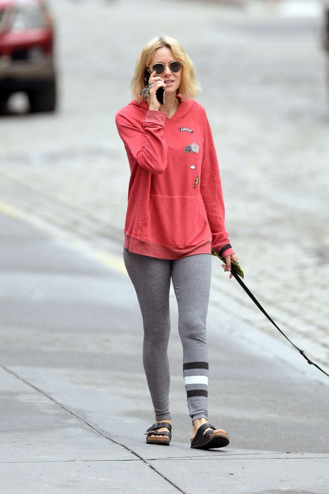 Naomi Watts chatting on her cellphone in New York