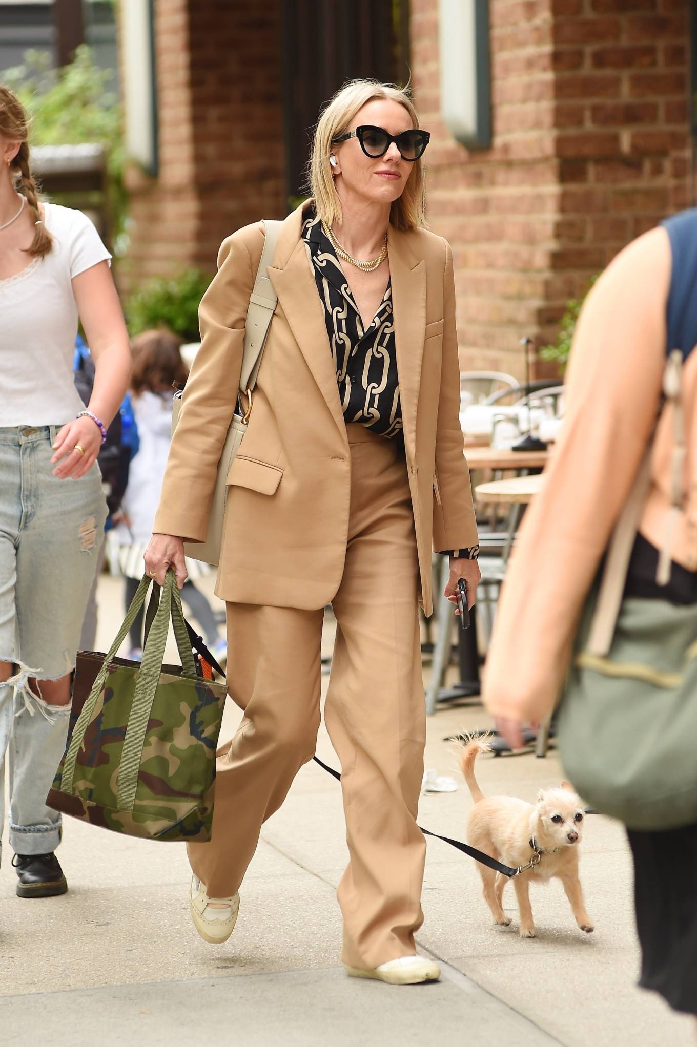 Naomi Watts - Is pictured with her pooch in New York