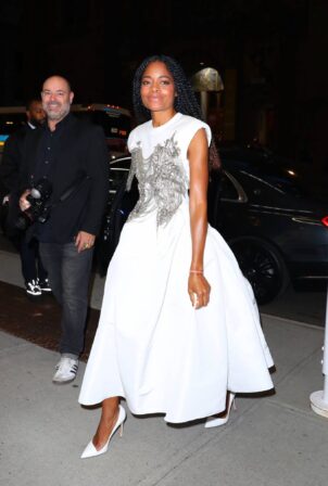 Naomie Harris - In an all-white dress at Omega 5th Avenue in New York