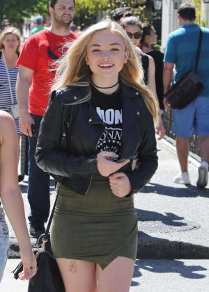Natalie Alyn Lind in Short Skirt out in Vancouver