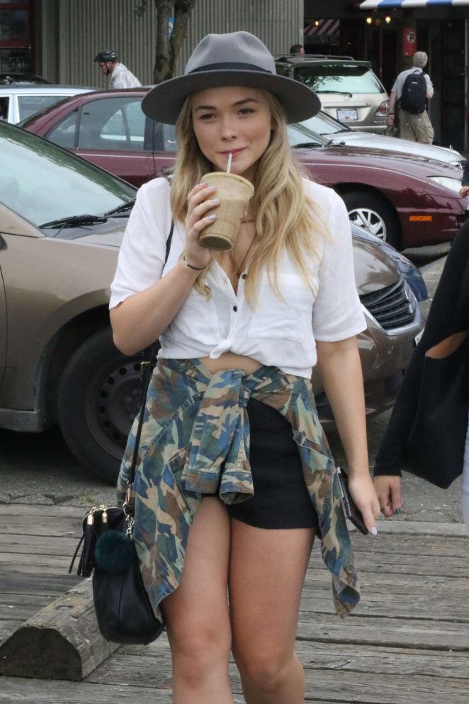 Natalie Alyn Lind - Shopping at Granville Island in Vancouver