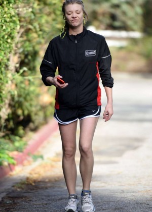 Natalie Dormer in Shorts Out in Hollywood Hills