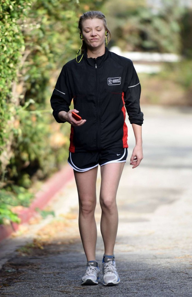Natalie Dormer in Shorts Out in Hollywood Hills