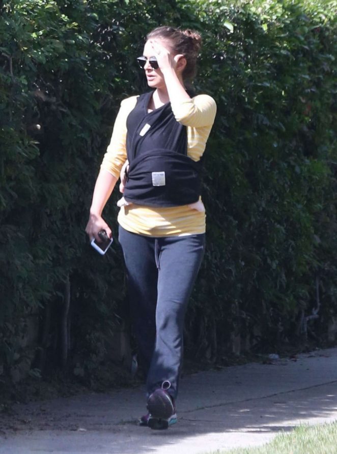 Natalie Portman with her baby out in Los Feliz