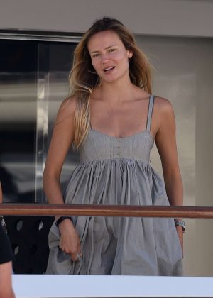 Natasha Poly on a luxury yacht in St Tropez