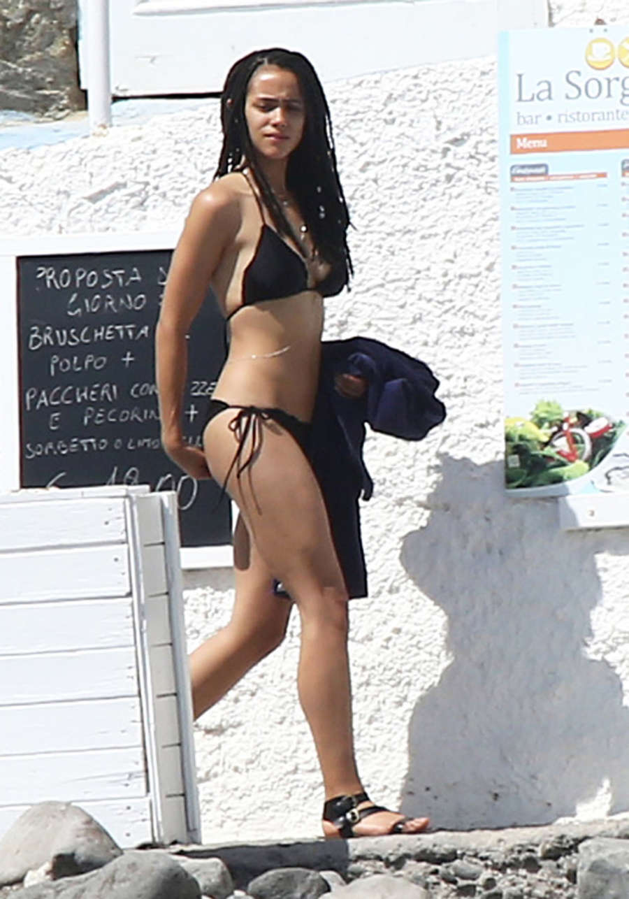 Nathalie Emmanuel - Bikini Candids in Ischia. 