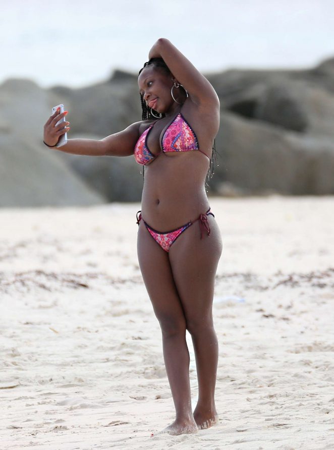 Naturi Naughton in Bikini on holiday in Barbados