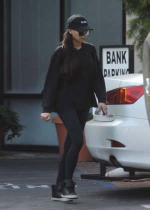Naya Rivera - Leaving a bank in LA