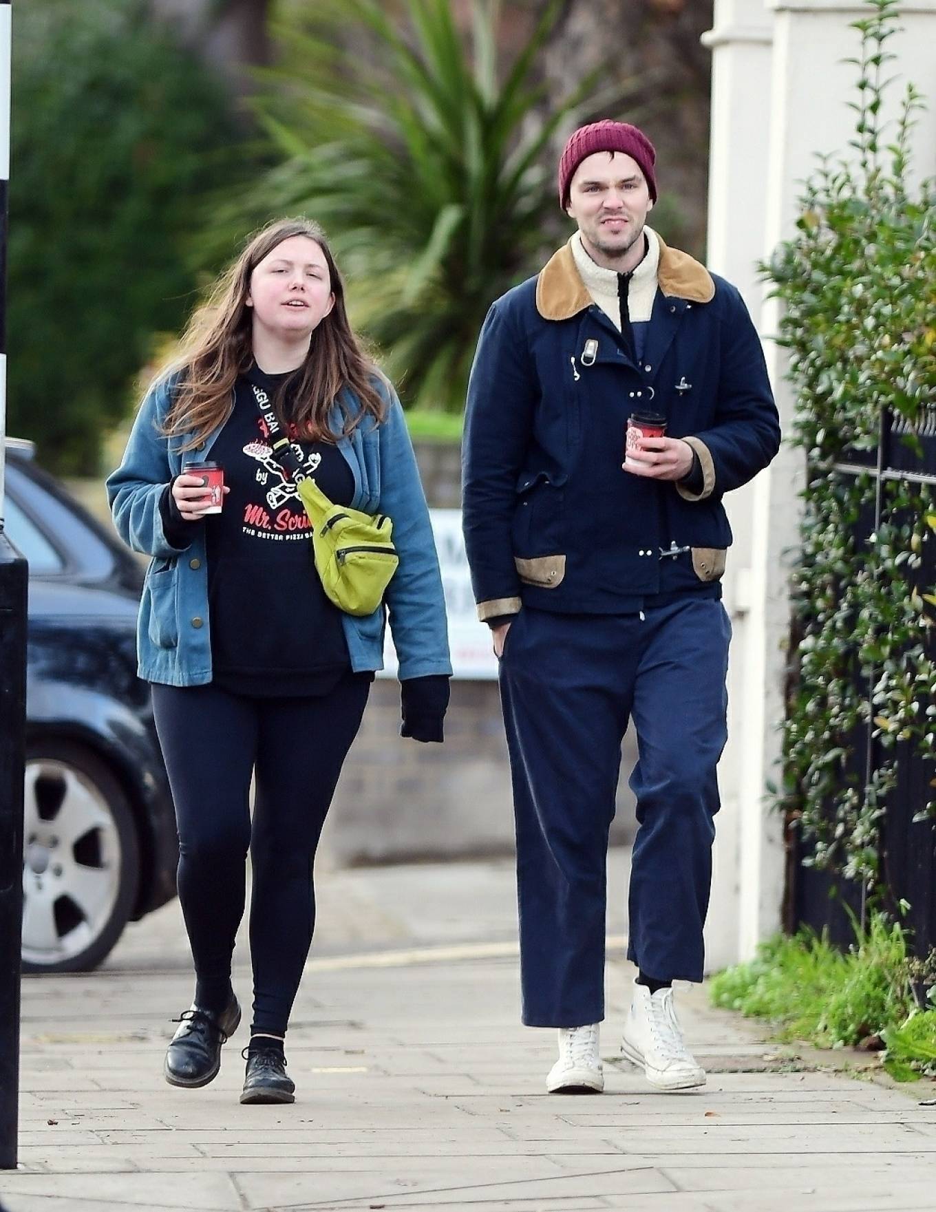 Nicholas Hoult and Hannah Murray - Out for a walk in Primrose Hill.