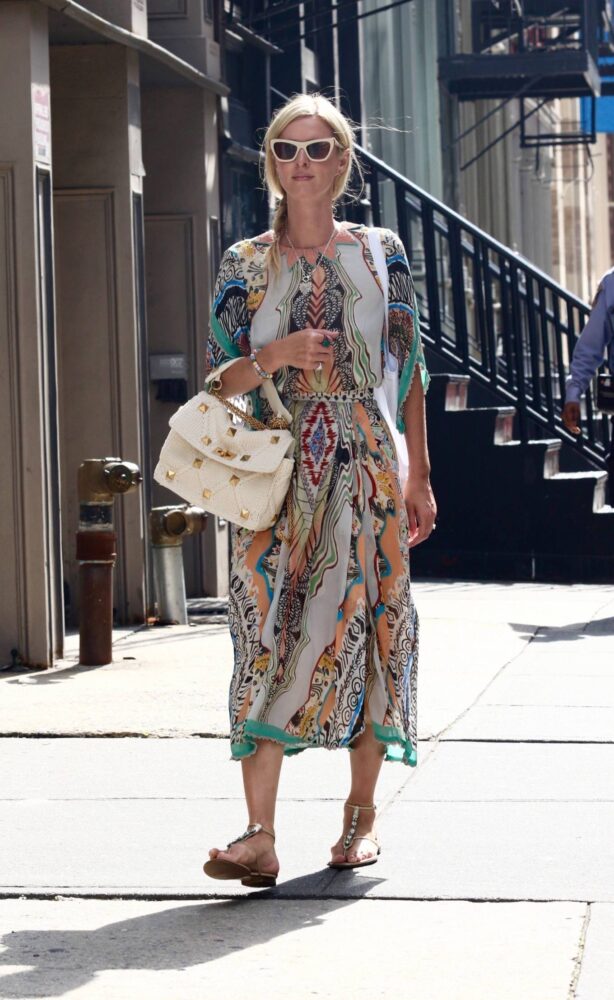 Nicky Hilton - In a colorful summery dress out on Labor Day Weekend in Manhattan’s Soho area