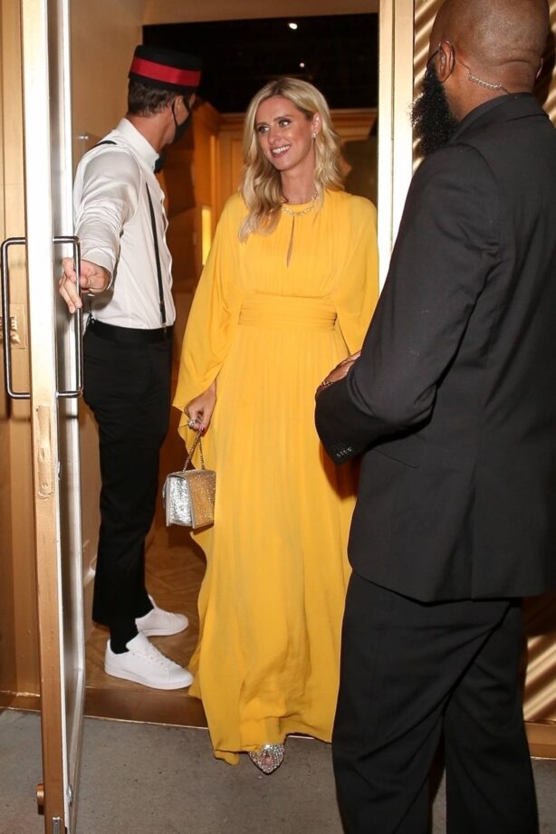 Nicky Hilton - in a yellow dress seen as she leaves the Clash de Cartier event in Los Angeles