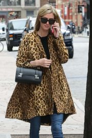 Nicky Hilton in Animal Print Coat - Out for a walk in New York