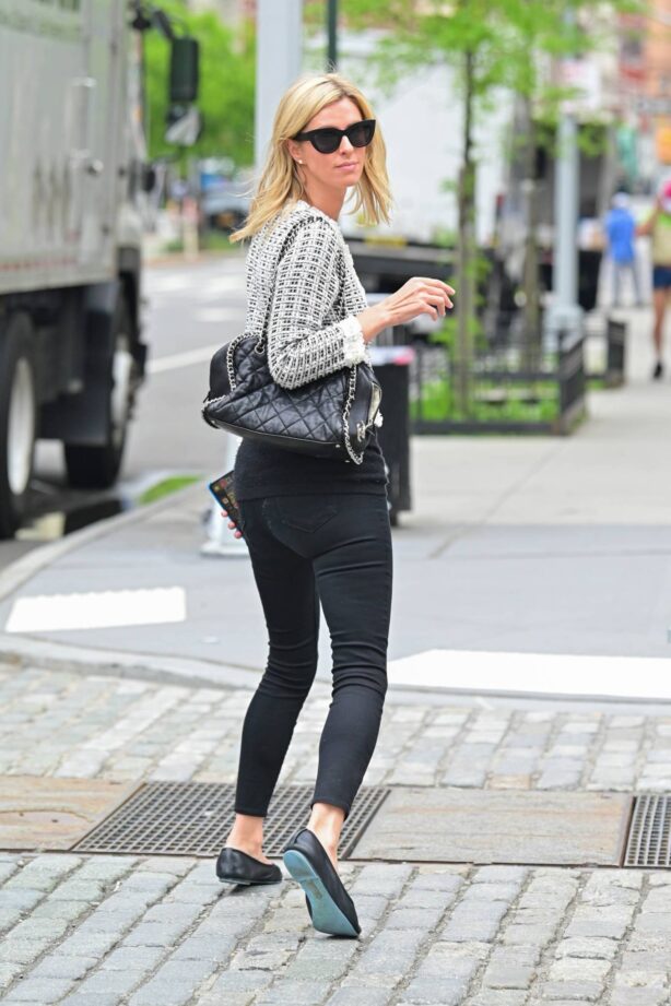 Nicky Hilton - In black and white ensemble with Chanel purse while out in New York