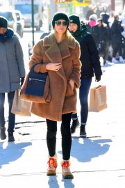 Nicky Hilton in Brown Coat on Christmas Shopping in NYC