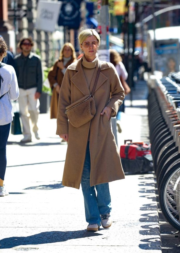 Nicky Hilton - In chic camel coat ensemble out in NYC