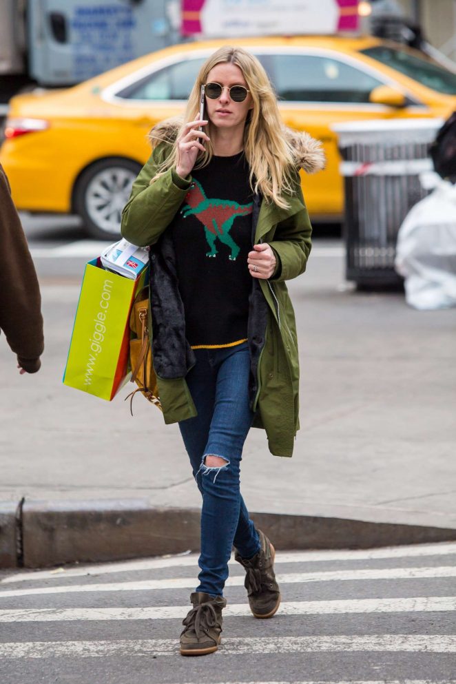 Nicky Hilton in Coach Sweater While Shopping in NY