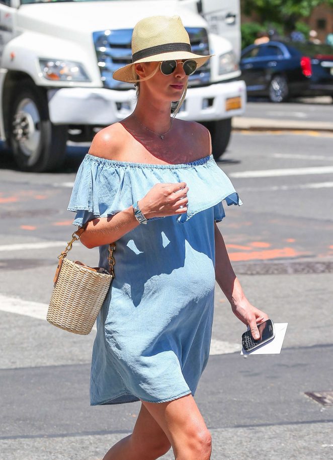 Nicky Hilton in Jeans Mini Dress out in New York City