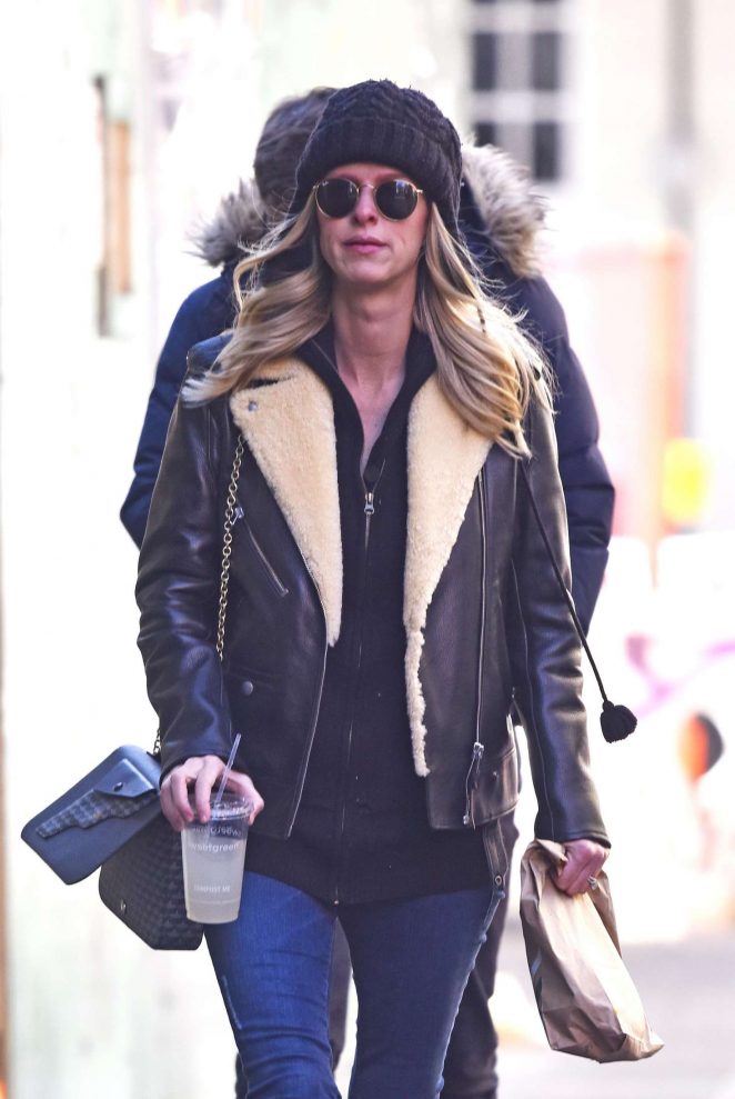 Nicky Hilton in Leather Jacket and Jeans out to lunch in New York City