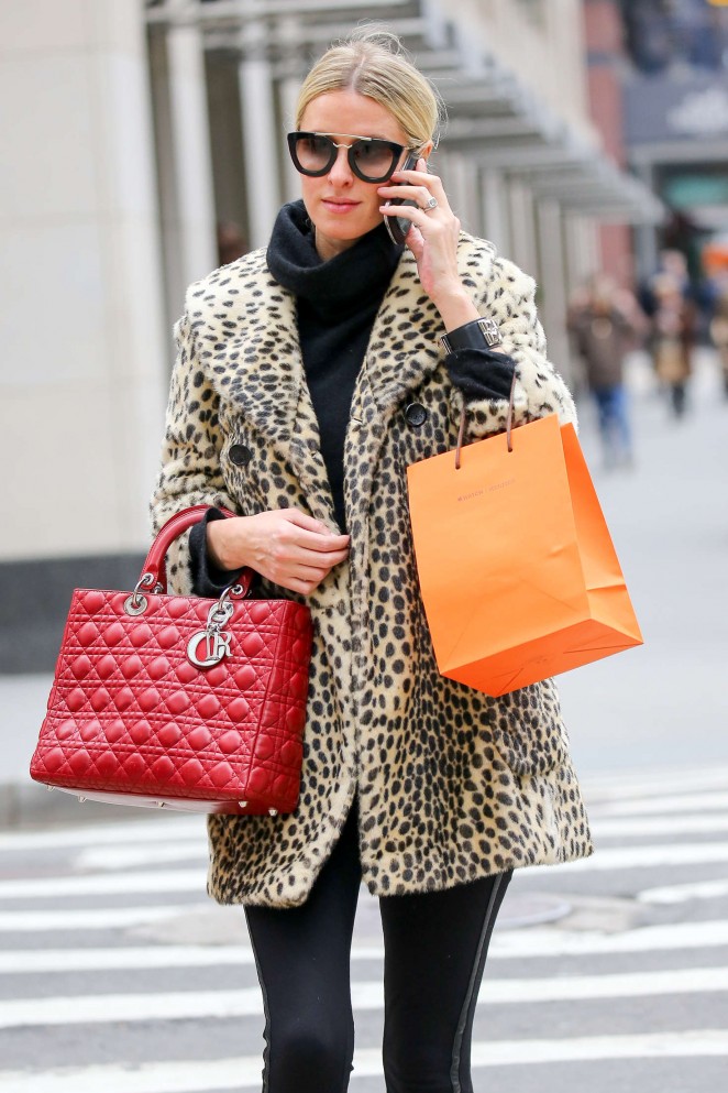 Nicky Hilton in Leopard Print Coat out in New York