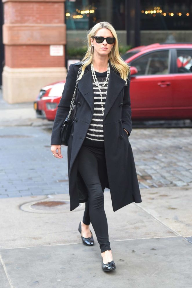 Nicky Hilton in Long Coat - Out for a stroll in New York