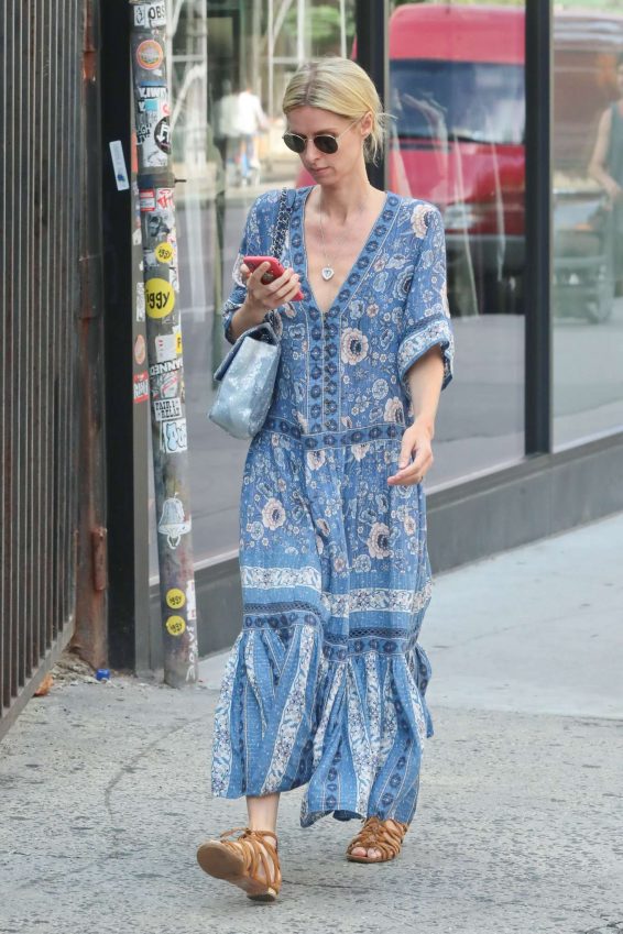 Nicky Hilton in Long Summer Dress - Out in New York