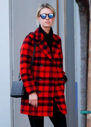 Nicky Hilton in Red Coat out in Beverly Hills