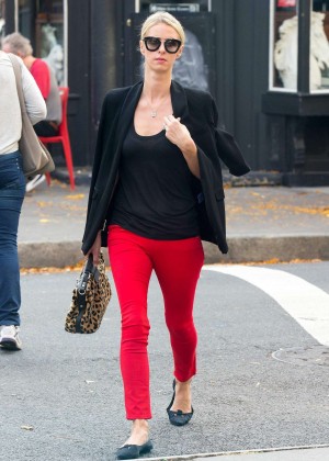 Nicky Hilton in Red Pants out in New York City