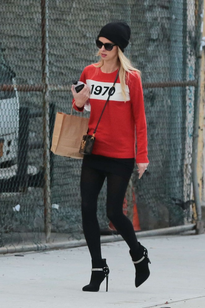 Nicky Hilton in Tights out in NYC