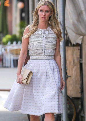 Nicky Hilton in White Dress out in New York