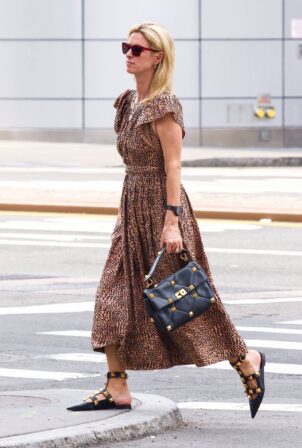 Nicky Hilton - Rocks leopard print dress while out in Downtown Manhattan