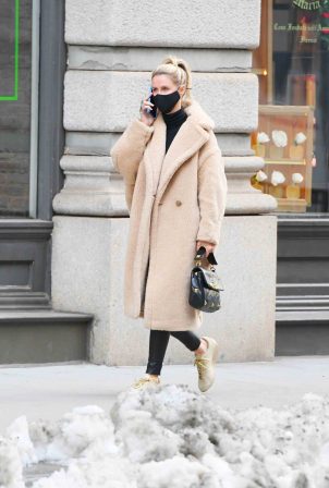 Nicky Hilton Rothschild - In a beige coat while out in SoHo - New York